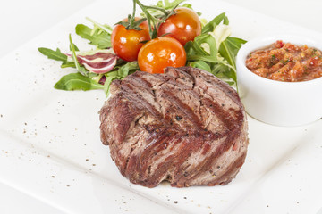 Grilled Beef Steak Isolated On a White Background