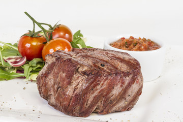 Grilled Beef Steak Isolated On a White Background