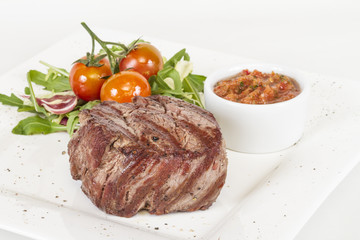 Grilled Beef Steak Isolated On a White Background