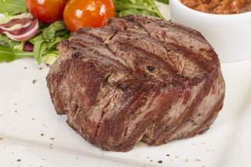 Grilled Beef Steak Isolated On a White Background