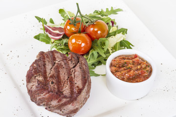 Grilled Beef Steak Isolated On a White Background