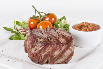 Grilled Beef Steak Isolated On a White Background