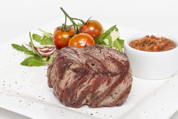 Grilled Beef Steak Isolated On a White Background