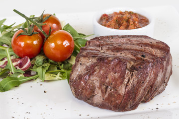 Grilled Beef Steak Isolated On a White Background