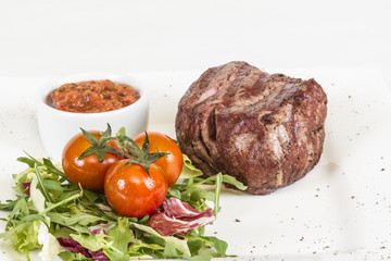 Grilled Beef Steak Isolated On a White Background