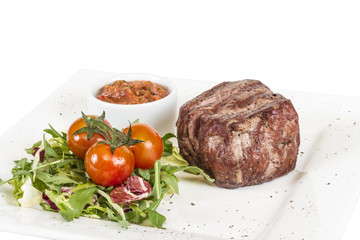Grilled Beef Steak Isolated On a White Background