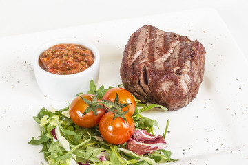Grilled Beef Steak Isolated On a White Background