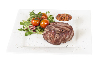 Grilled Beef Steak Isolated On a White Background