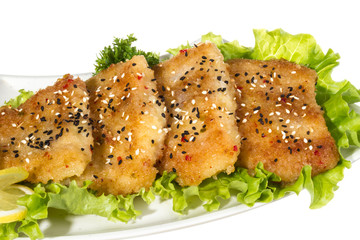 Roasted fish with lemon