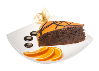 Slice of chocolate cake