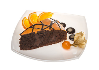 Slice of chocolate cake