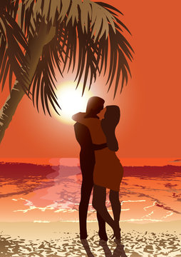 lovers in the tropical island