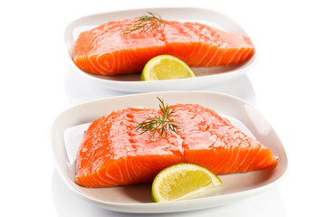 Fresh raw salmon fillet