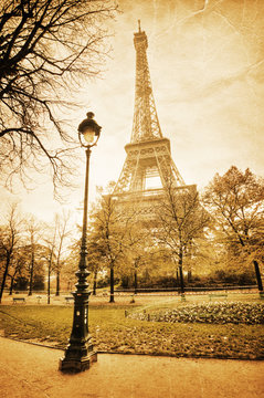Naklejki nostalgisches Bild des Eiffelturmes
