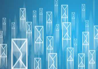 mass email blue background