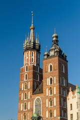 Fototapeta na wymiar St. Mary's Basilica (Mariacki Church) - famous brick gothic chur
