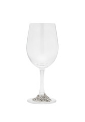 A luxury empty wine glass decorated by pewter