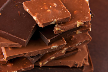 Stack of different sorts chocolate