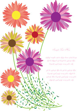 complimentary card design with colorful flowers