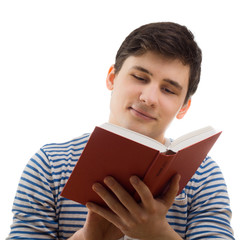 Young Man reads book