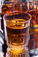 crystal glass with whiskey