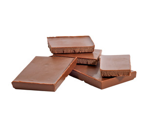 chocolate bars isolated on white background