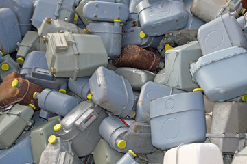 old disused gas counters
