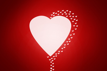Red Valentine's day background with white hearts