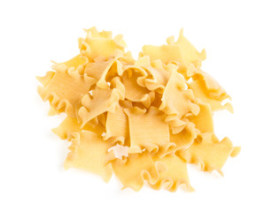 Raw yellow Italian pasta
