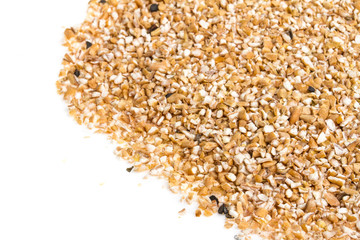 Pearl barley heap isolated on white