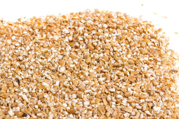Pearl barley heap isolated on white
