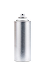 blank aluminum spray can isolated on white background