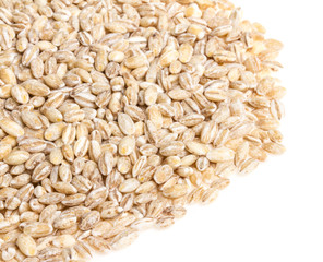 Pile of Pearl Barley isolated on white