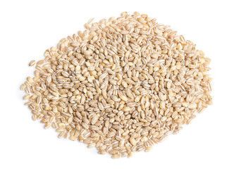 Pile of Pearl Barley isolated on white