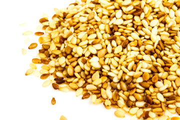sesame heap on white background