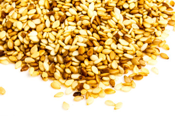 sesame heap on white background
