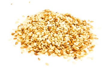 sesame heap on white background