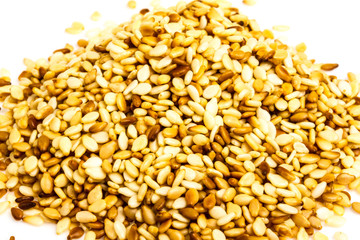 sesame heap on white background