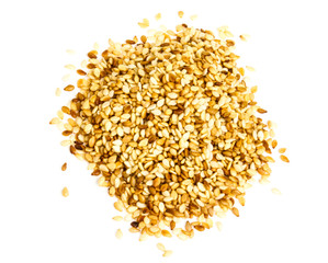 sesame heap on white background