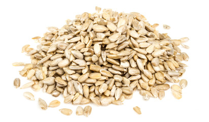 fresh sunflower seeds isolated on a white background