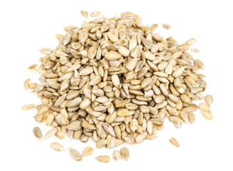 fresh sunflower seeds isolated on a white background