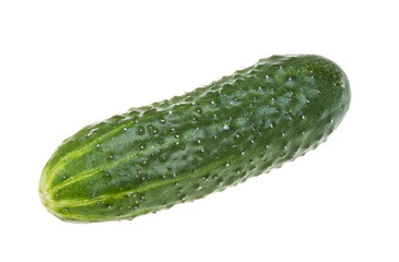 Healthy food. The green cucumbers isolated on white background