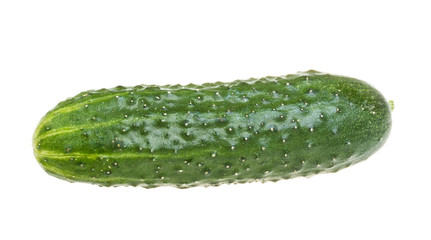 Healthy food. The green cucumbers isolated on white background