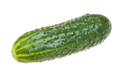 Healthy food. The green cucumbers isolated on white background