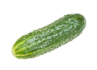 Healthy food. The green cucumbers isolated on white background