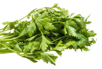 a bunch of parsley on a white background