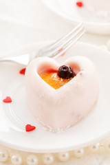 Heart-shaped dessert for Valentine's Day