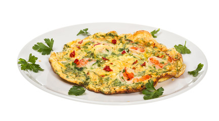 fresh Scrambled eggs with shrimp