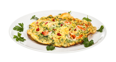 fresh Scrambled eggs with shrimp