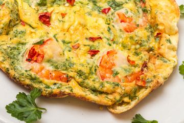 fresh Scrambled eggs with shrimp